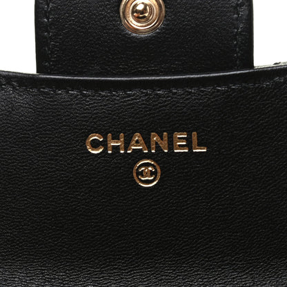Chanel Lambskin Quilted Top Handle Flap Coin Purse With Chain Black 6 of 9