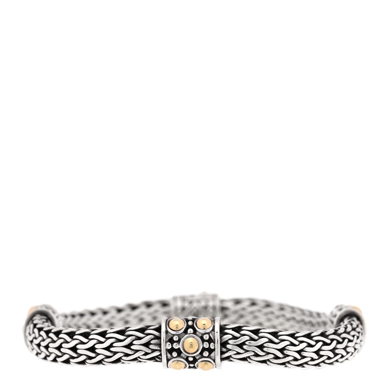 John Hardy Sterling Silver 18K Yellow Gold Four Station Dot Classic Chain Bracelet 1 of 3