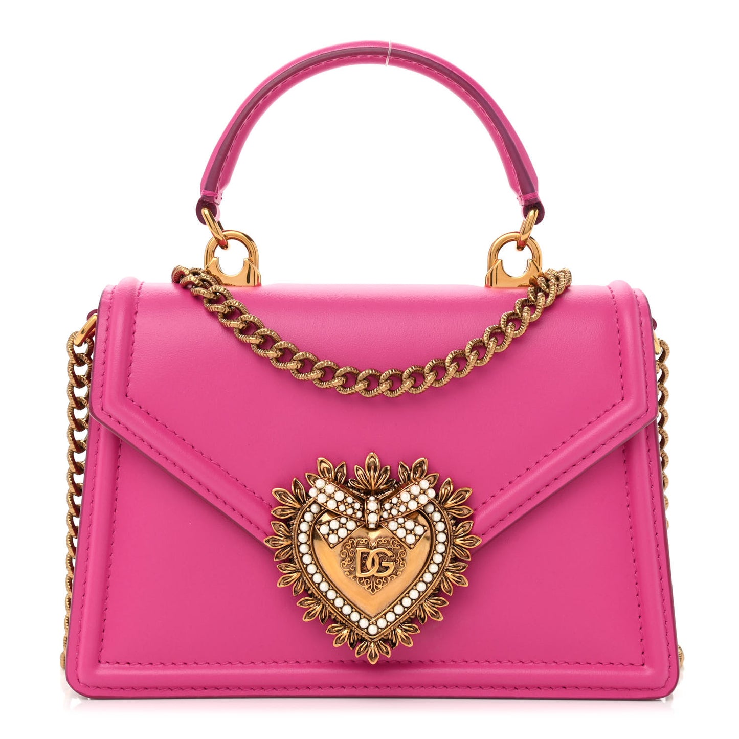 Smooth Calfskin Small Devotion Envelope Top Handle Bag Pink