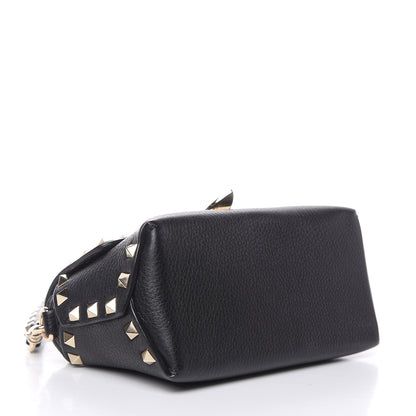 Valentino Garavani Pebbled Calfskin Mini Rockstud Crossbody Bag Black 4 of 9