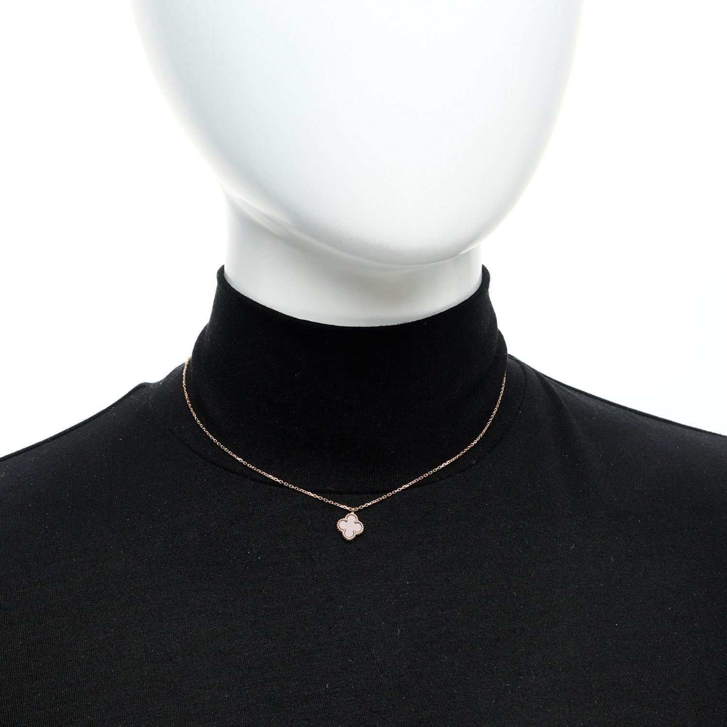 Van Cleef & Arpels 18K Rose Gold Carnelian Sweet Alhambra Pendant Necklace 2 of 6