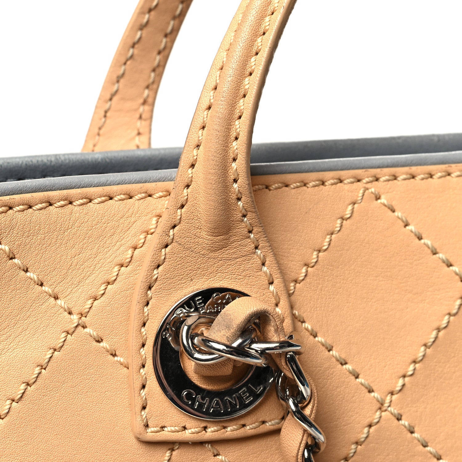 Chanel Calfskin Stitched Large Shopping Tote Beige 16 of 18