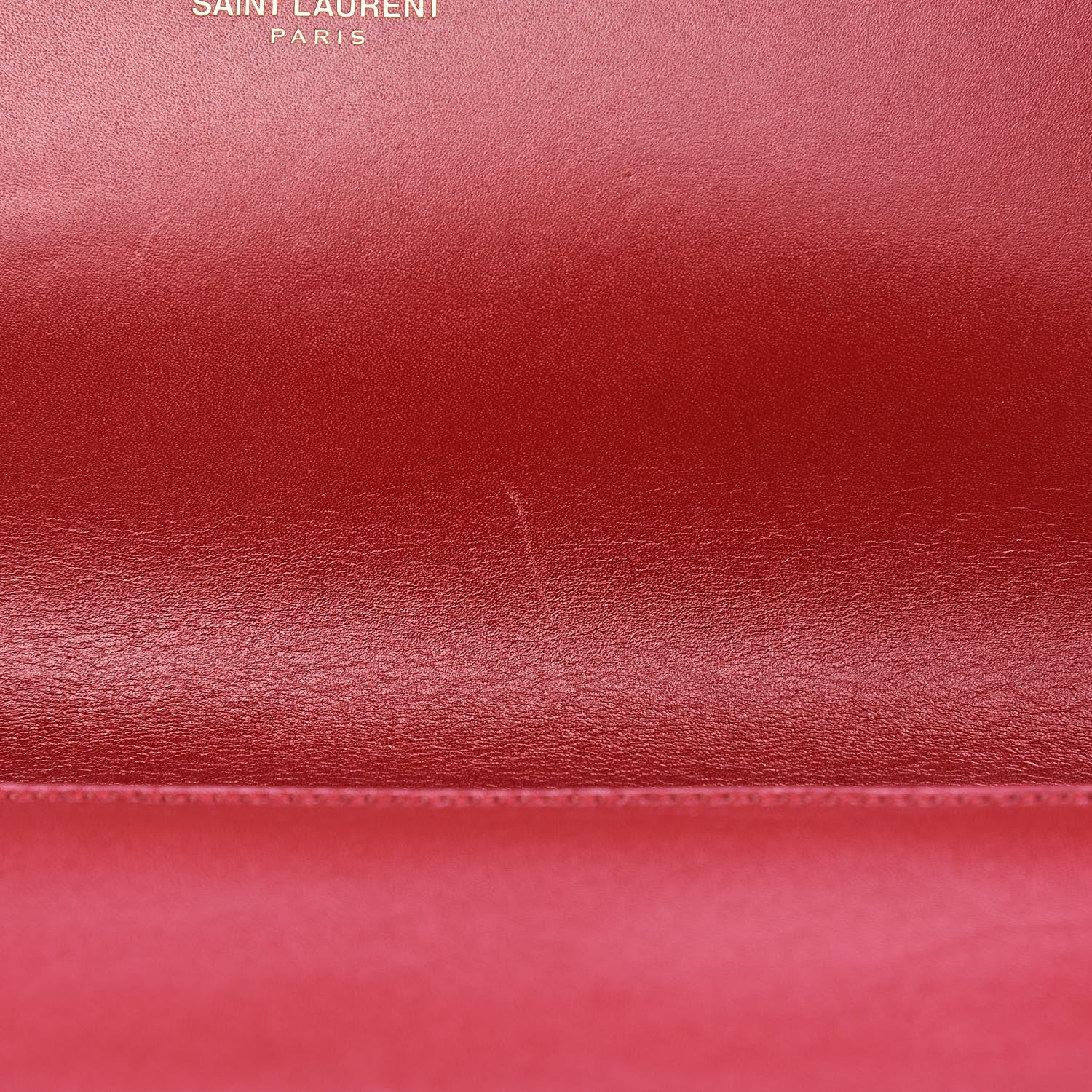 Saint Laurent Calfskin Classic Monogram Tassel Clutch Red 8 of 15