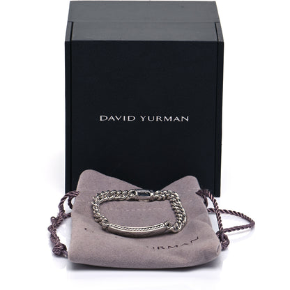 David Yurman Sterling Silver Diamond 7mm Petite Pave Curb Link Love ID Bracelet 6 of 6
