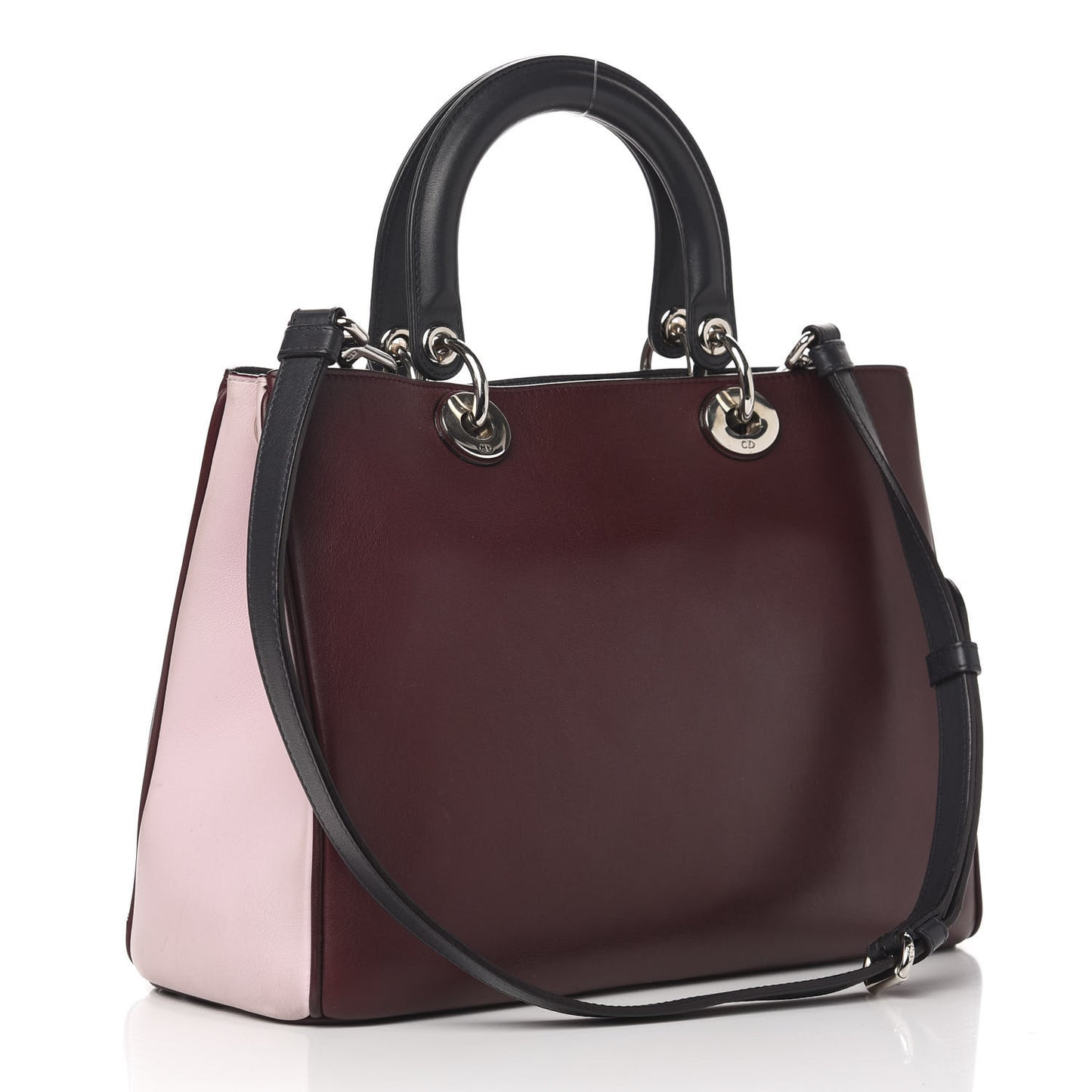 Smooth Calfskin Medium Diorissimo Burgundy Pink Black