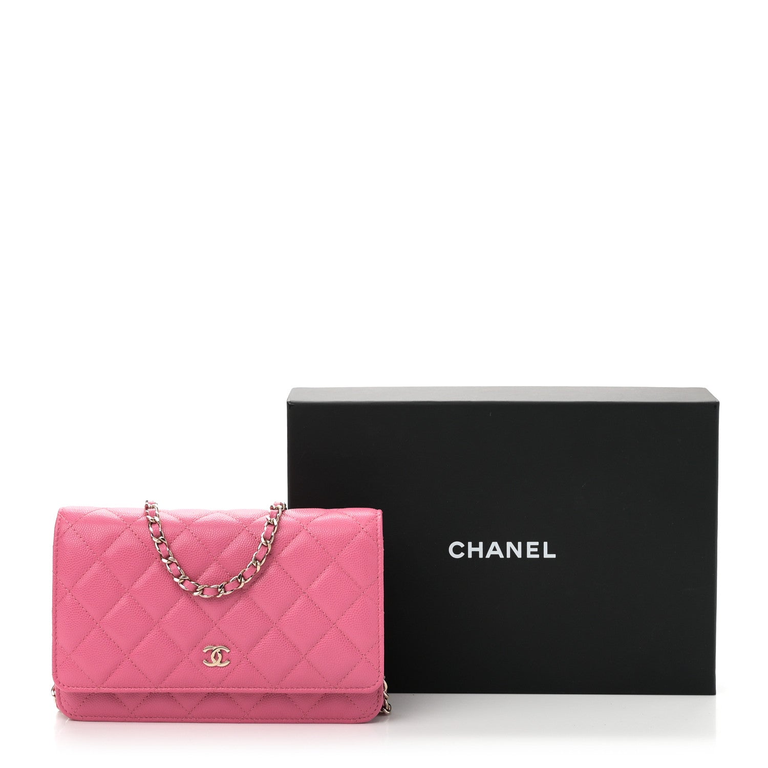Chanel Caviar Quilted Wallet on Chain WOC Pink 12 of 12
