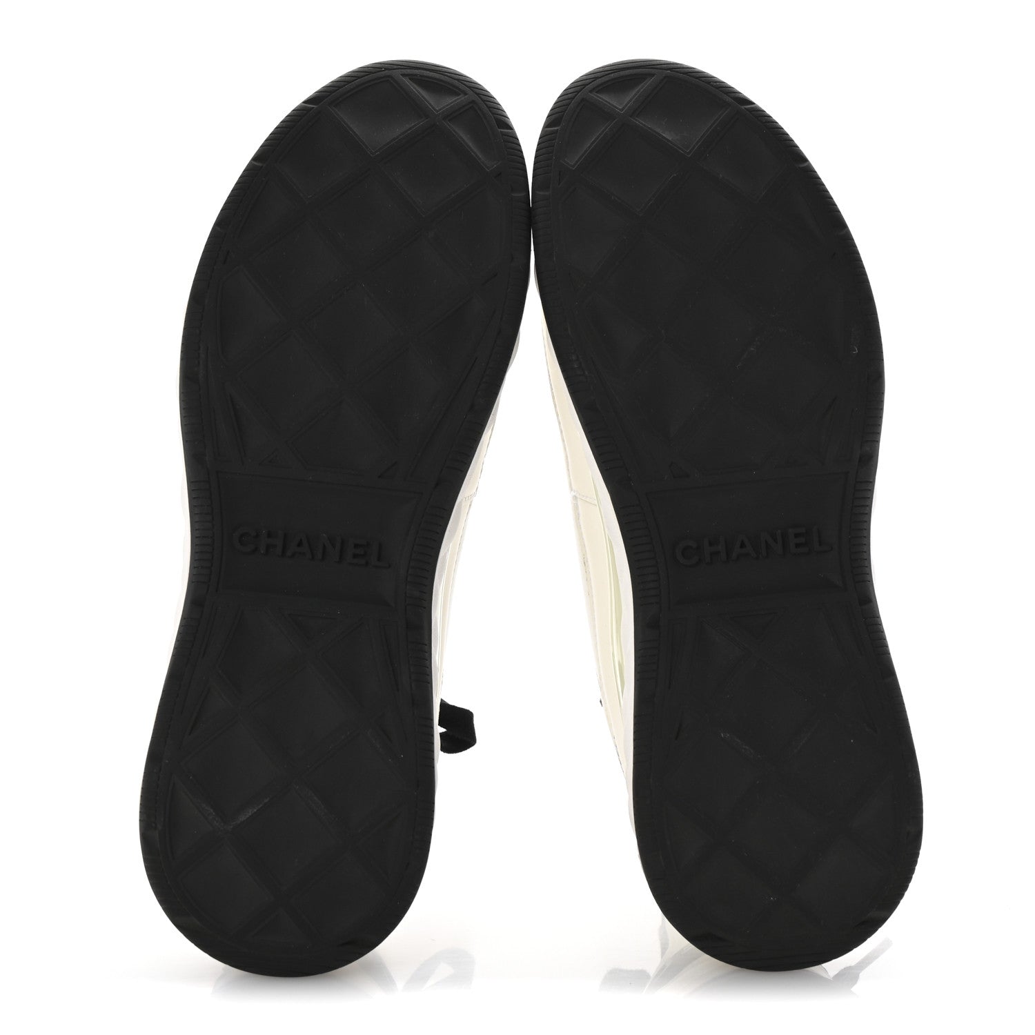 Chanel Velvet Calfskin Mixed Fibers CC Sneakers 39.5 Ivory Black 6 of 10