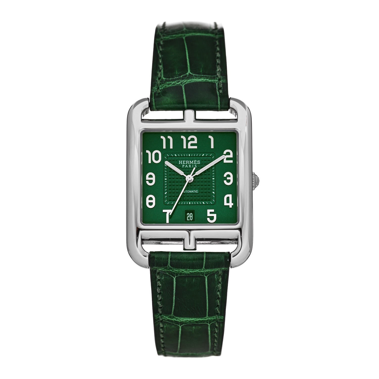 Hermes Stainless Steel Alligator 33mm Cape Cod Automatic Watch Vert Moyen 1 of 4