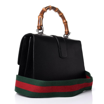 Gucci Dollar Calfskin Crystal Web Medium Dionysus Bamboo Top Handle Bag Black Black Diamond 2 of 6