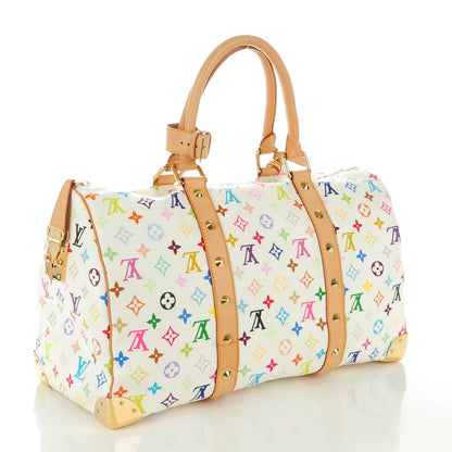 Louis Vuitton Monogram Multicolor Keepall 45 White 3 of 7