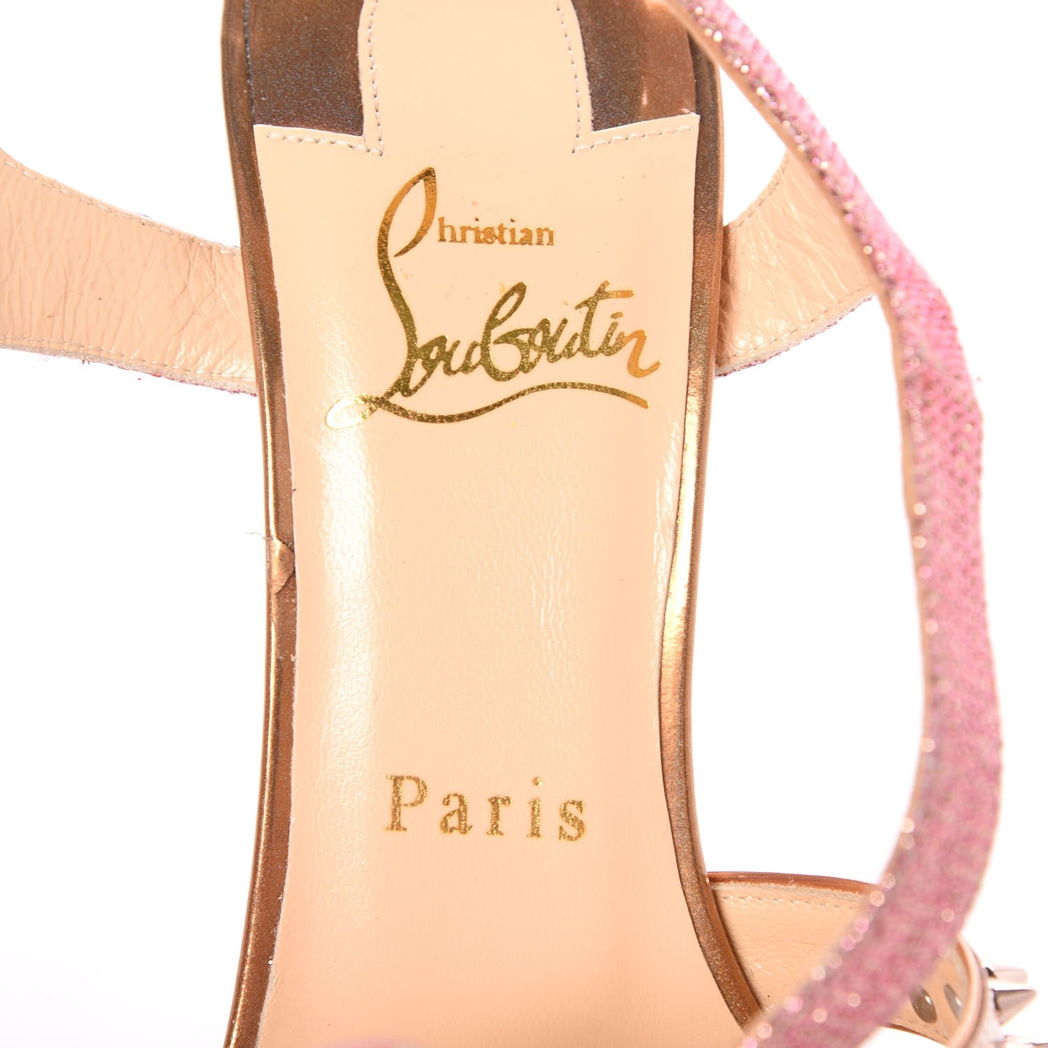 Christian Louboutin Patent Glitter Tisse Miss Roma 100 Sandals 36.5 Version Poudre 7 of 8