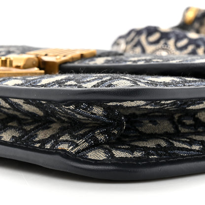 Christian Dior Oblique Small DiorAddict Flap Bag Navy Blue 8 of 9
