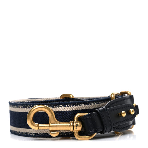 Canvas Embroidered Adjustable Shoulder Strap Blue
