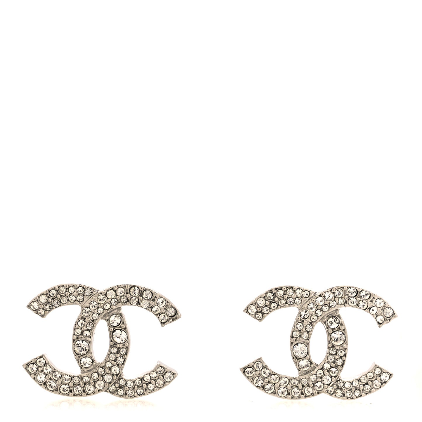 Crystal CC Earrings Silver