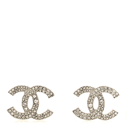 Chanel Crystal CC Earrings Silver 1 of 4