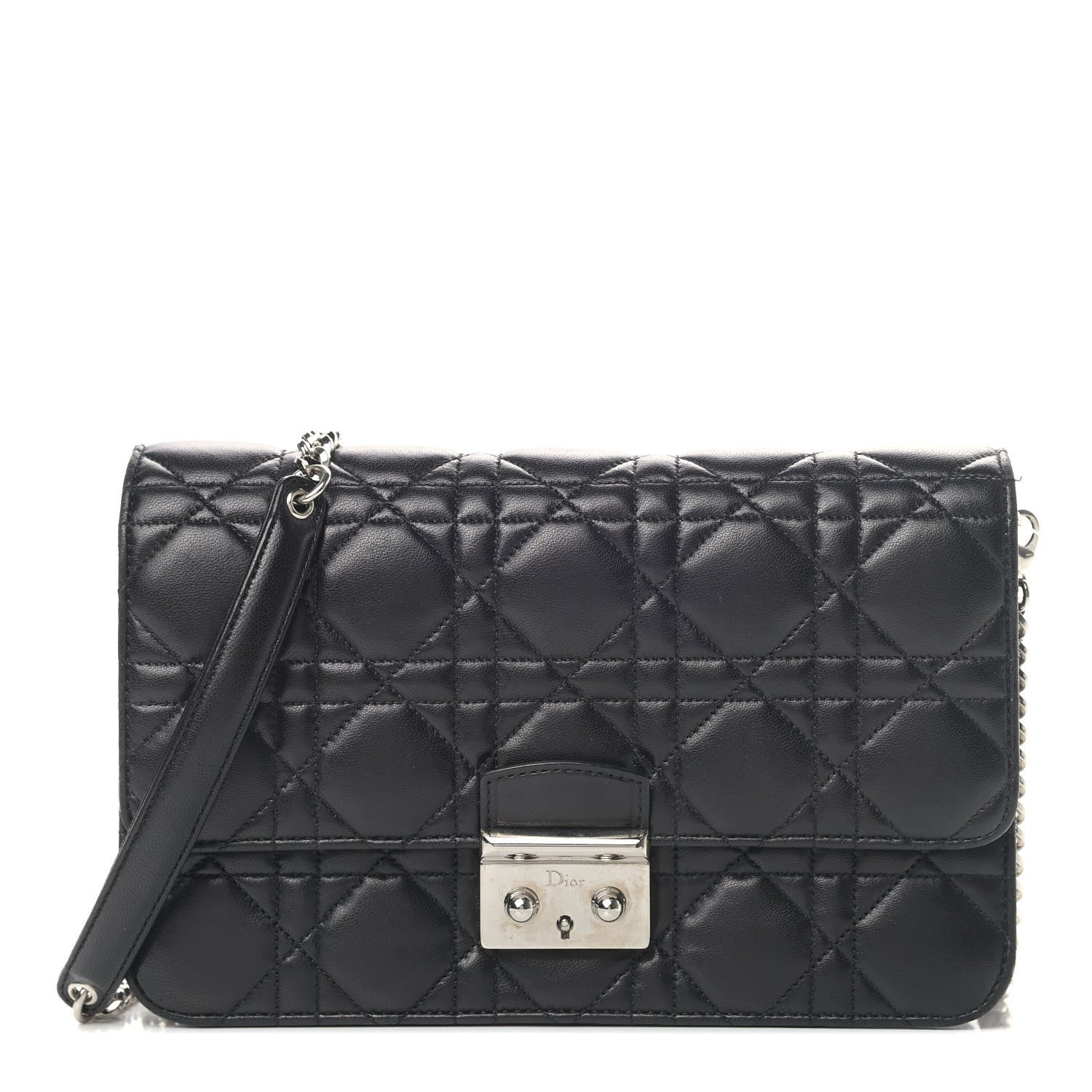 Christian Dior Lambskin Cannage Miss Dior Promenade Pouch Black 1 of 7