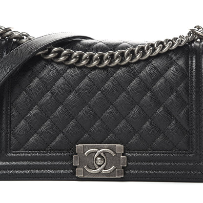 Chanel Caviar Quilted Medium Boy Flap Black 8 of 11