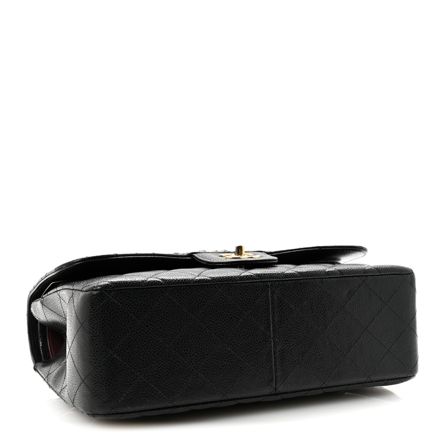 Caviar Quilted Jumbo Double Flap Black