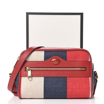 Gucci Canvas Sylvie Stripe Mini Ophidia Camera Bag Mystic White Hibiscus Red Maritime 11 of 11
