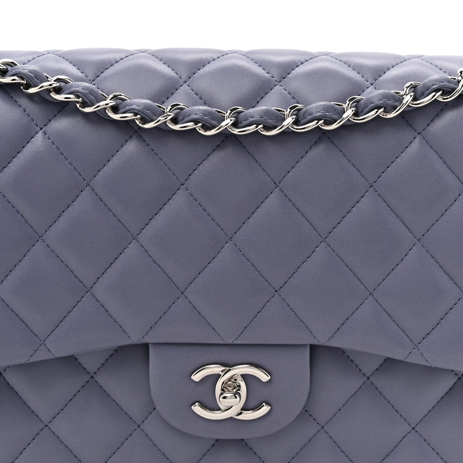 Chanel Lambskin Quilted Jumbo Double Flap Light Purple 8 of 10