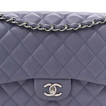 Chanel Lambskin Quilted Jumbo Double Flap Light Purple 8 of 10