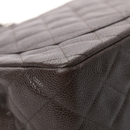 Chanel Caviar Quilted Jumbo Single Flap Dark Brown 9 of 13