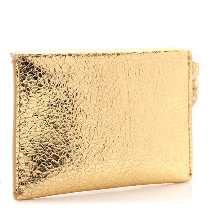 Chanel Metallic Lambskin Card Holder With Strap Gold 6 of 16