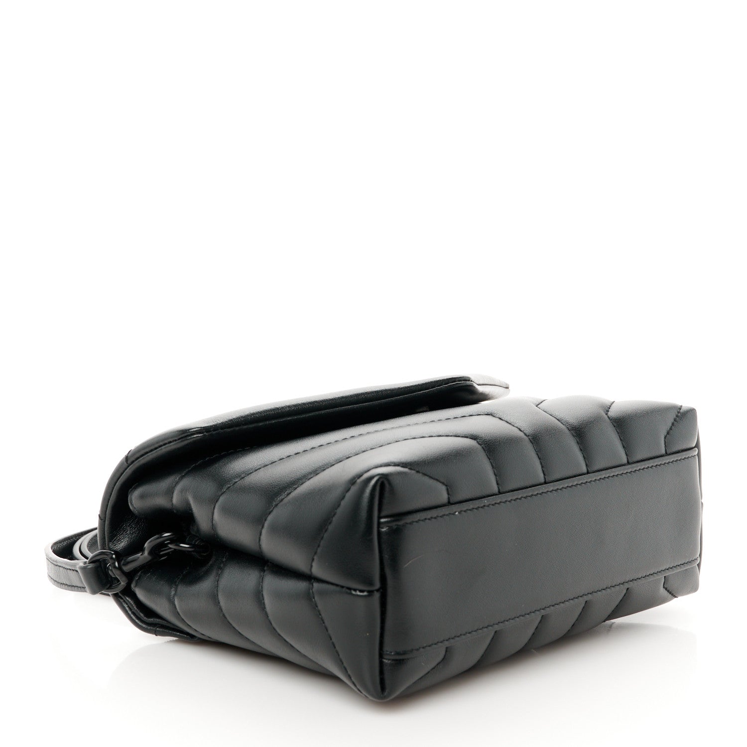 Saint Laurent Calfskin Y Quilted Monogram Monochrome Toy Loulou Crossbody Bag Black 4 of 11