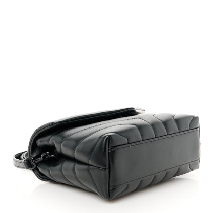 Saint Laurent Calfskin Y Quilted Monogram Monochrome Toy Loulou Crossbody Bag Black 4 of 11