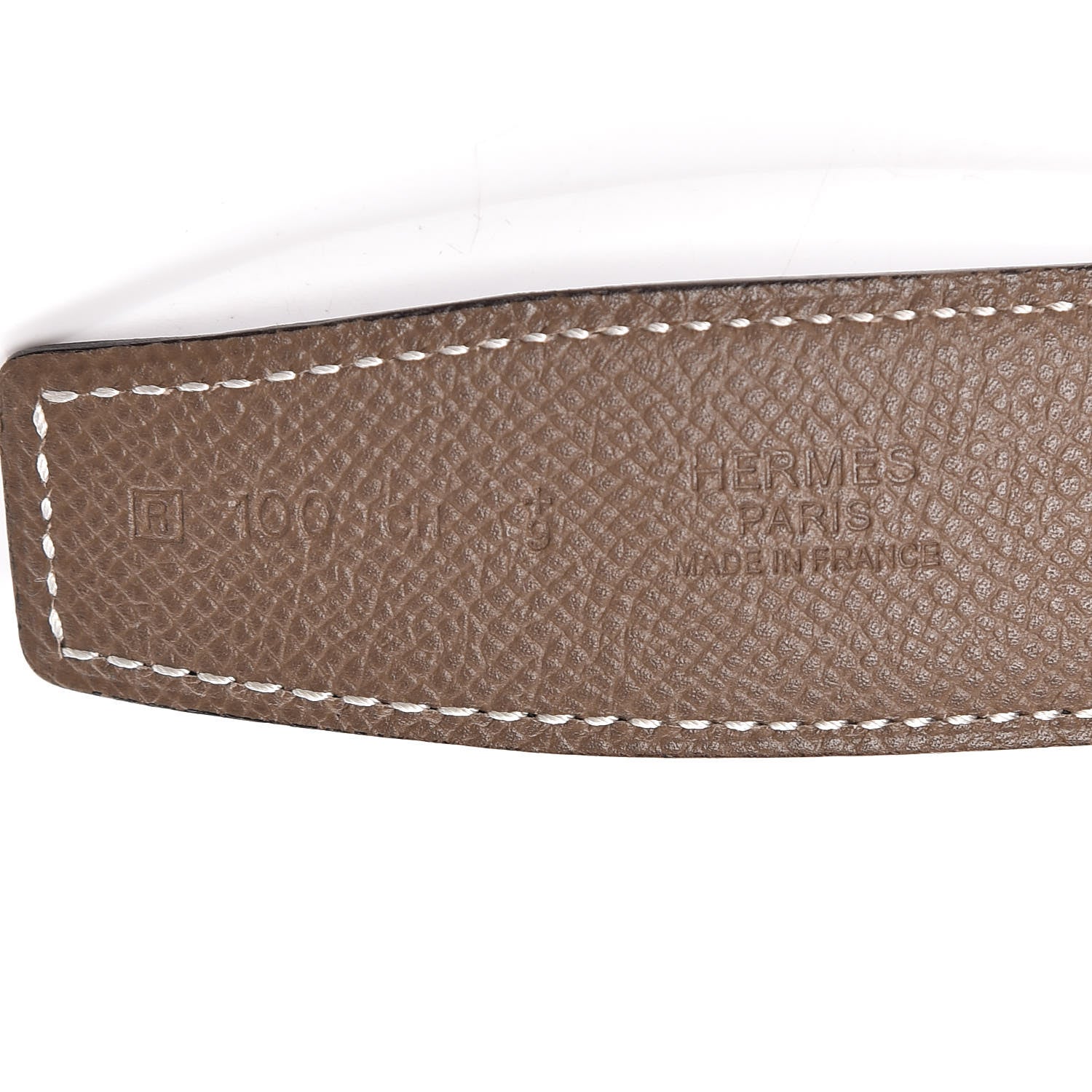 Hermes Swift Epsom 32mm Martelee H Belt 100 Black Etoupe 4 of 6