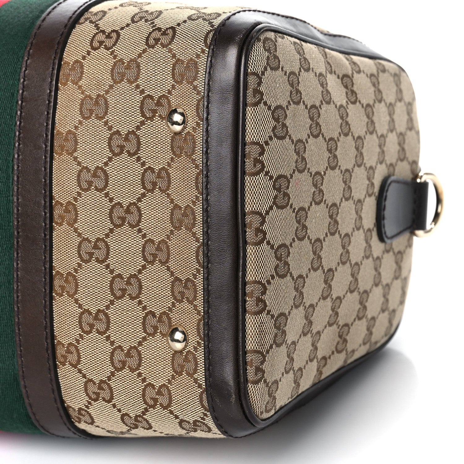 Gucci Monogram Vintage Web Medium Boston Dark Brown 9 of 14