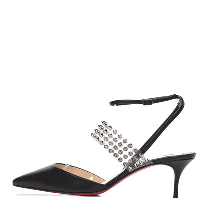 Christian Louboutin Nappa PVC Levita 55 Slingback 40.5 Version Black 1 of 8