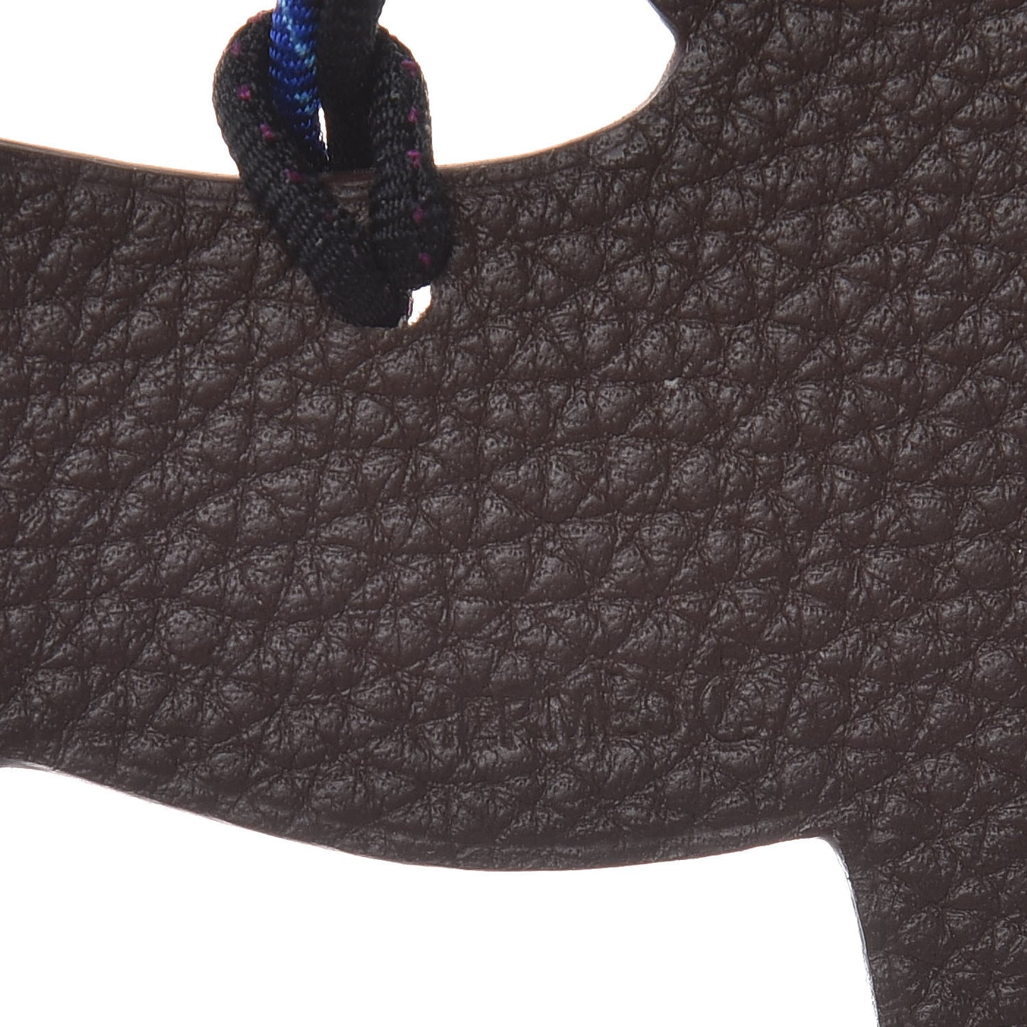 Epsom Togo Petit H Bag Charm Horse GM Bleu Electrique Chocolate