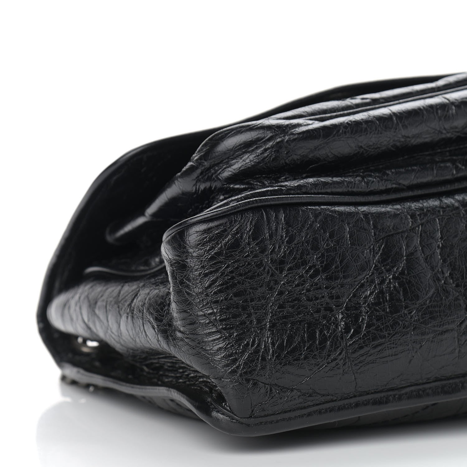 Saint Laurent Crinkled Calfskin Matelasse Monogram Medium Niki Chain Satchel Black 9 of 10