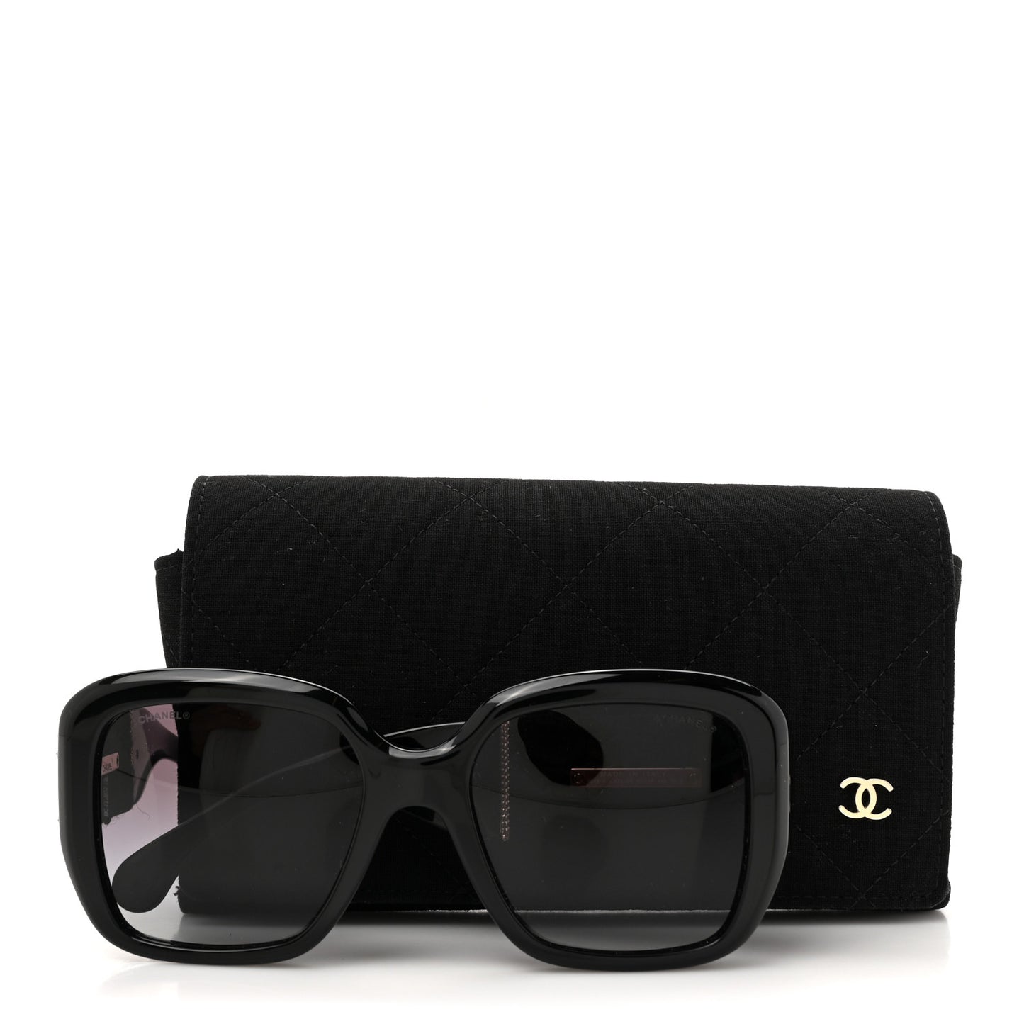Acetate Tweed Square Sunglasses 5512 Black