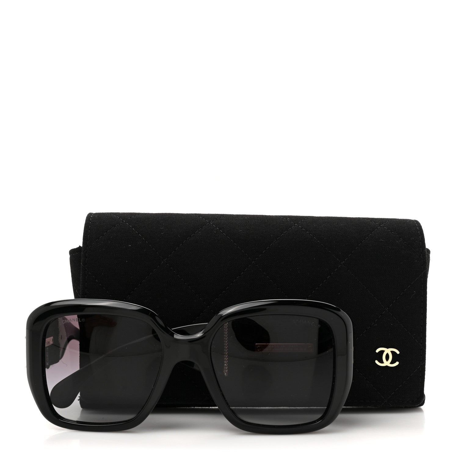 Chanel Acetate Tweed Square Sunglasses 5512 Black 8 of 8