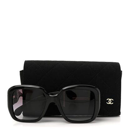 Chanel Acetate Tweed Square Sunglasses 5512 Black 8 of 8