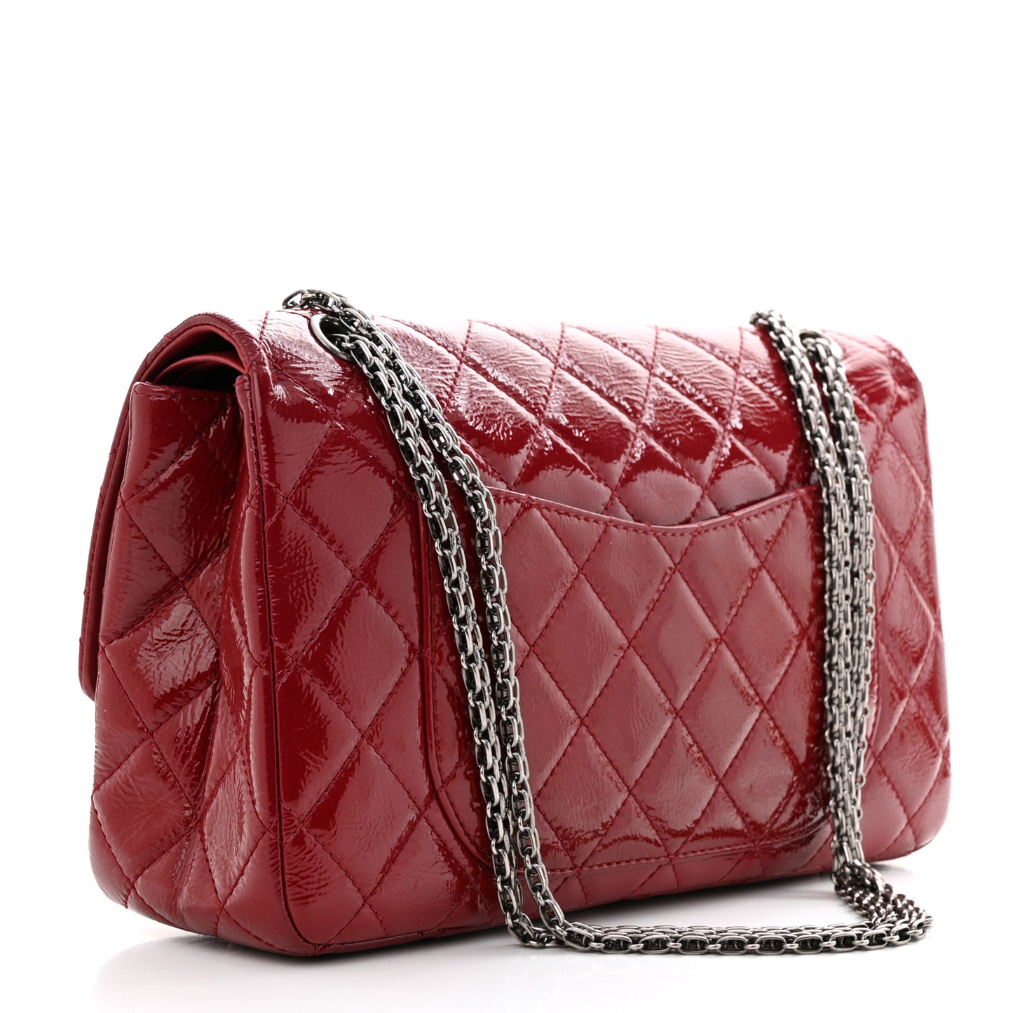 Distressed Patent Quilted 2.55 Reissue 227 Flap Red