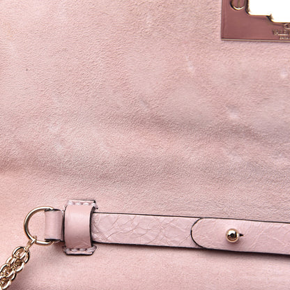Valentino Garavani Craquele Nappa Rockstud Spike Wallet on Chain Water Rose 10 of 11