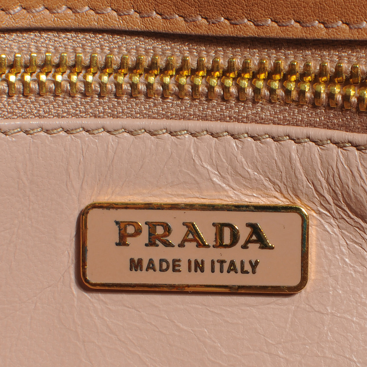 Prada Spazzolato Leather NM Pochette Nudo 6 of 8