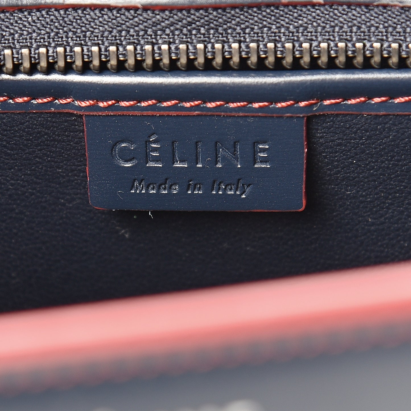 Satin Calfskin Nano Debossed Luggage Navy Blue
