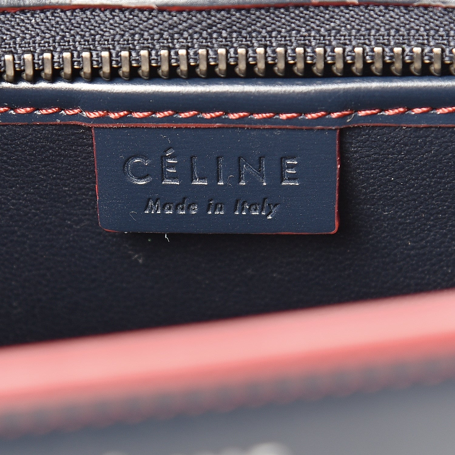 Celine Satin Calfskin Nano Debossed Luggage Navy Blue 5 of 11