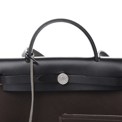 Hermes Toile Officer Vache Hunter Herbag Zip 31 PM Ebene Black 10 of 11