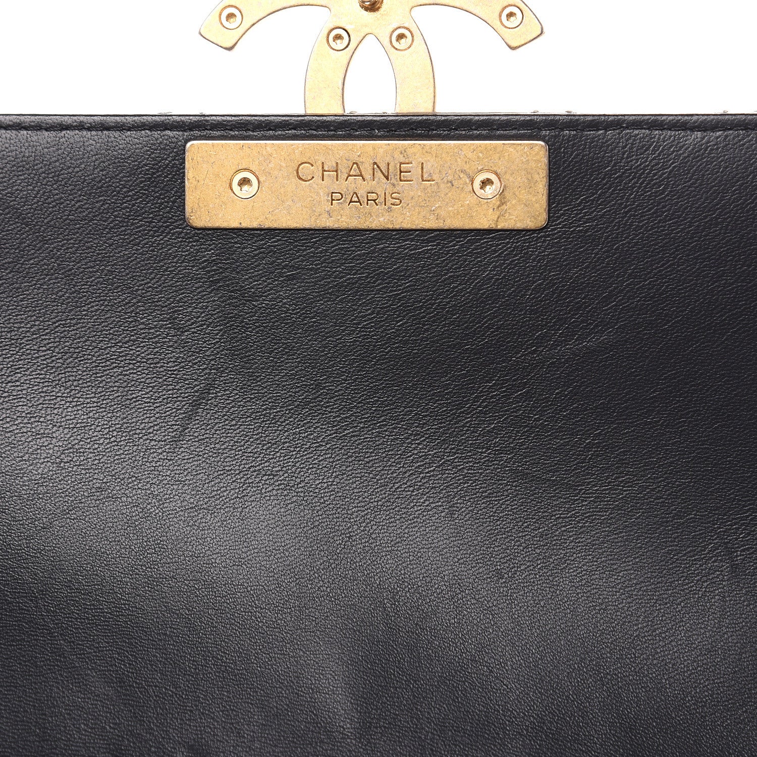 Chanel Lambskin Quilted Large CC Chic Flap Grey Dark Navy 13 of 15
