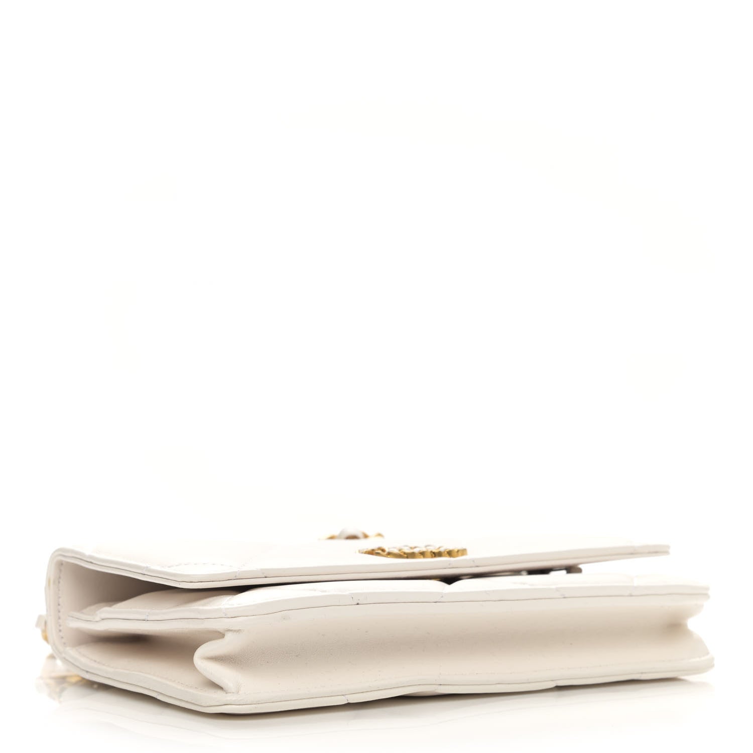 Chanel Lambskin Quilted Chanel 19 Wallet On Chain WOC White 4 of 10