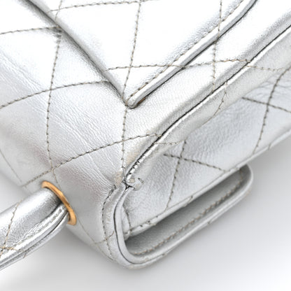 Chanel Metallic Lambskin Quilted Mini Kelly Silver 17 of 17