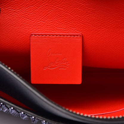 Christian Louboutin Calfskin Studded Skypouch Crossbody Clutch Marine 6 of 10