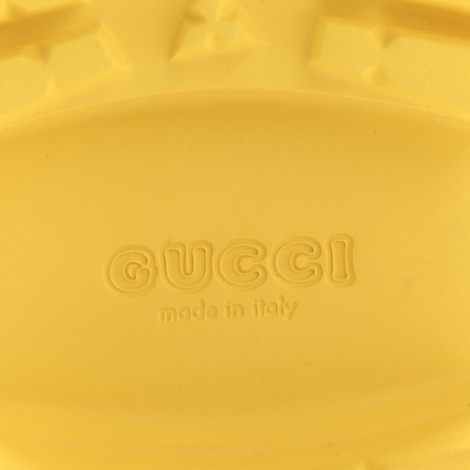 Gucci Rubber GG Monogram Perforated Elea Platform 55mm Lug Sole Sandals 37 Smile Yellow 7 of 11