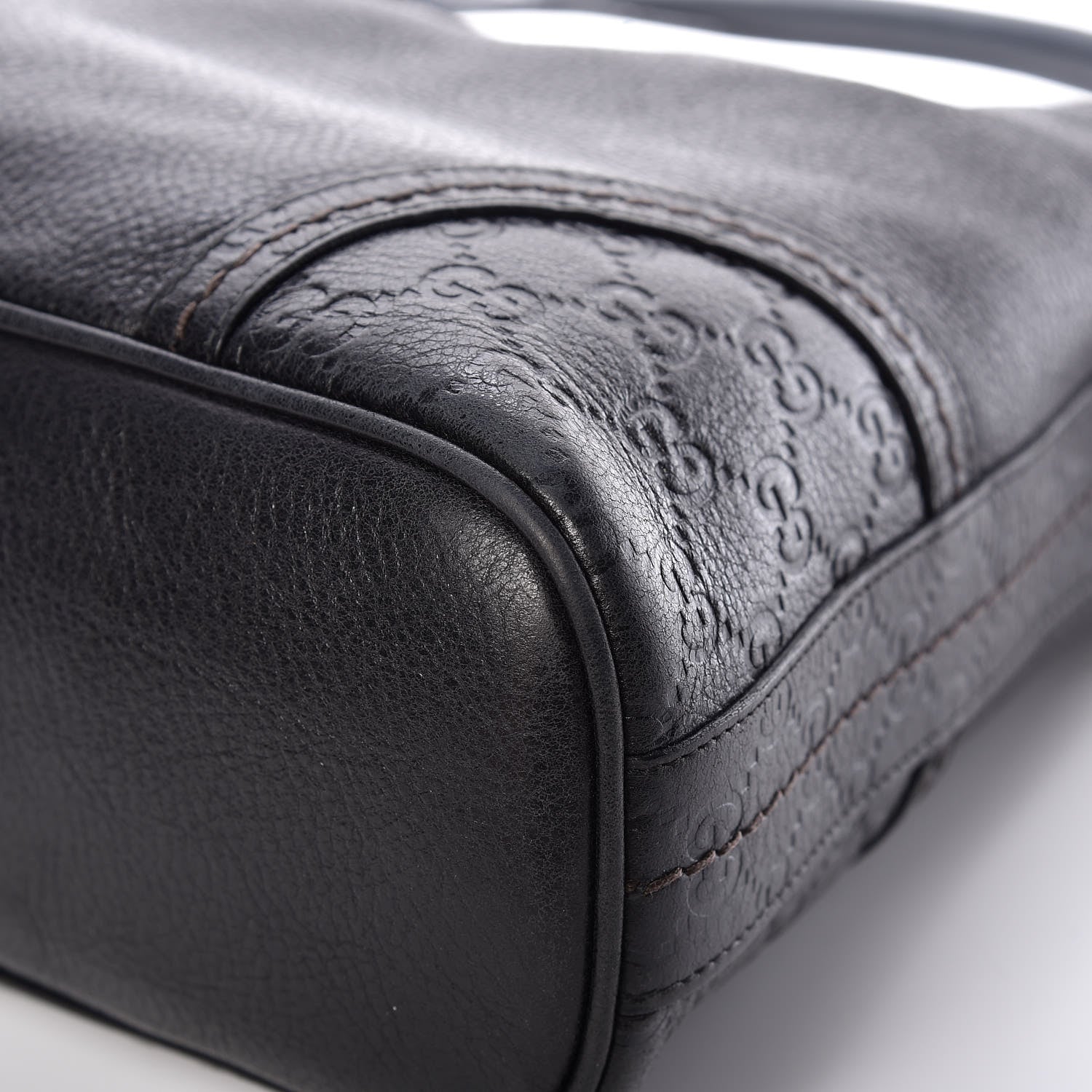 Gucci Pebbled Calfskin Guccissima Trim Medium Signoria Hobo Black 9 of 14