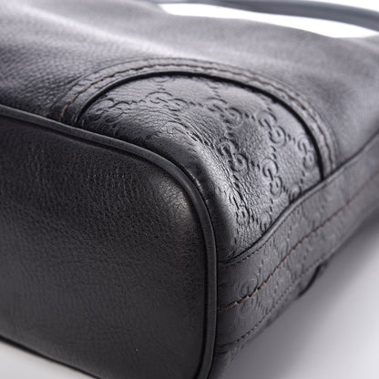 Gucci Pebbled Calfskin Guccissima Trim Medium Signoria Hobo Black 9 of 14